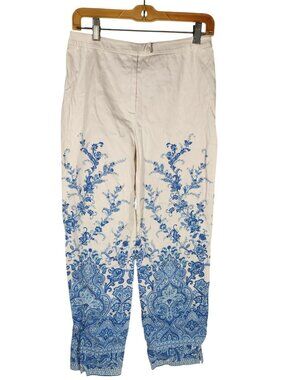 Talbots Womens Handkerchief Capri Pants Cotton Floral Old Money Resort 6